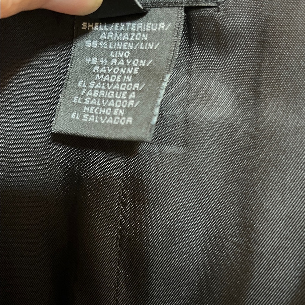 Claiborne Linen Blend Charcoal Black Men's Vest - Picture 11 of 12